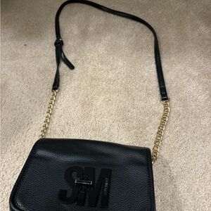 Steve Madden Black Crossbody Bag with Gold Chain